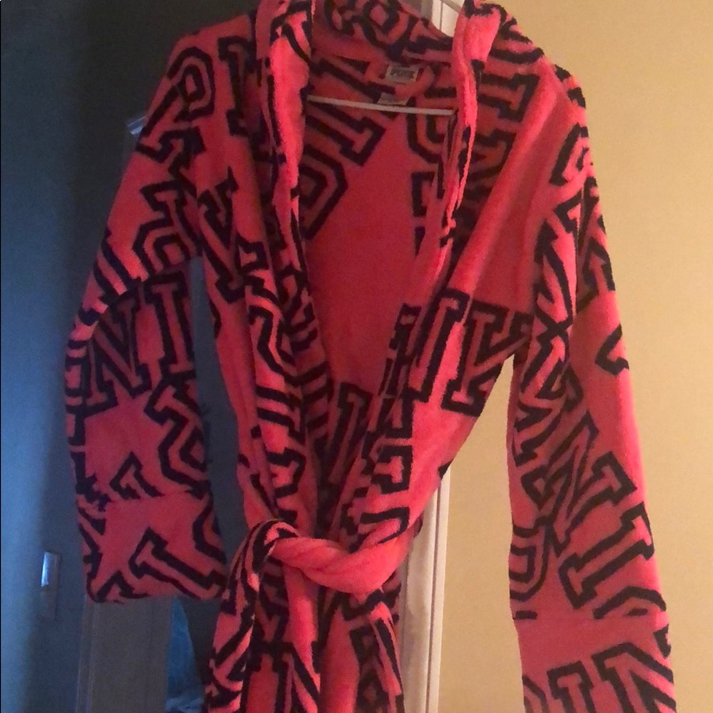 XS/S pink bathrobe short with tie